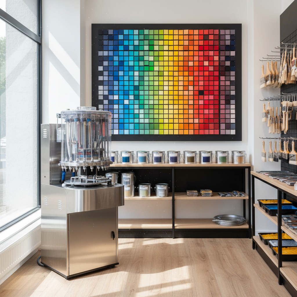 Míchání barev v prodejně